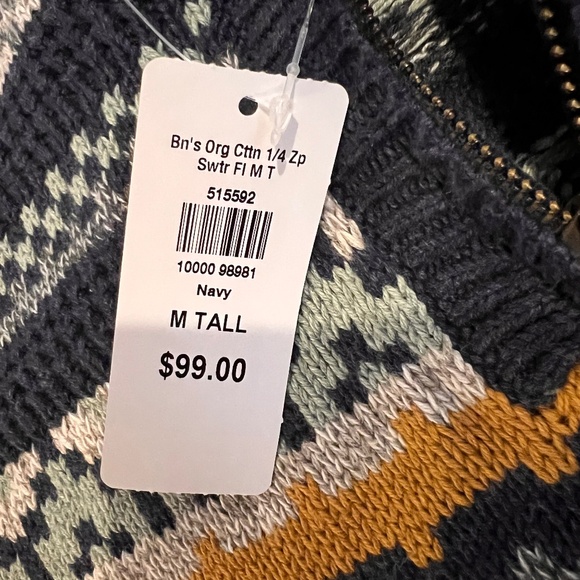 NWT LL Bean Men's Sweater Quarter Zip - Picture 2 of 4